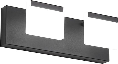 Ralbay Matte Black Vanity Light 2 Lights Bathroom Vanity Lights Acrylic LED Modern Black Bathroom Light Fixtures