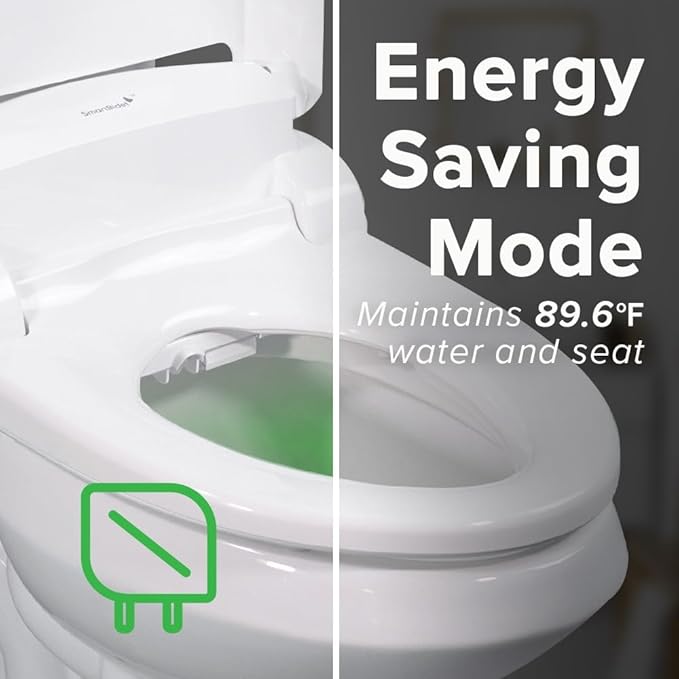 SmartBidet® SB-1000 Smart Bidet Electric Bidet Toilet Seat with Heated Seat, Warm Water, Air Dryer – Remote Control, Round