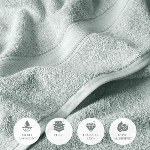 Superior Egyptian Cotton Plush & Absorbent, Bath Towel Set of 4, Sea Foam
