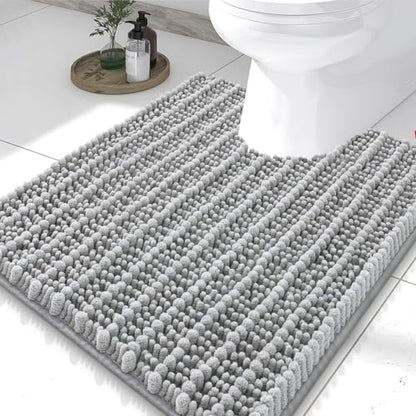 Smiry Bathroom Toilet Rugs U Shaped 24X20, Chenille Bath mats for Toilet