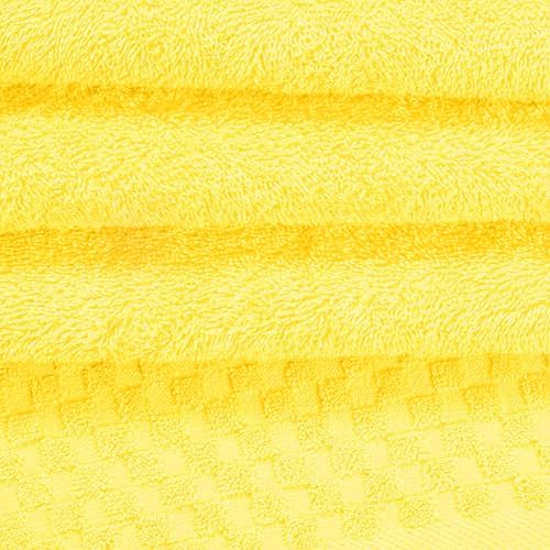 MyOwn Ultra Soft 2 Pack Oversized Bath Towel Set 28x55 inch, Cotton Large Bath Towels, Highly Absorbant Compact Quickdry & Lightweight Towel, Ideal for Gym Travel Camp Pool - Lime Yellow