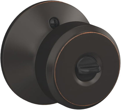 SCHLAGE F51A BWE 716 Bowery Knob Keyed Entry Lock, Aged Bronze