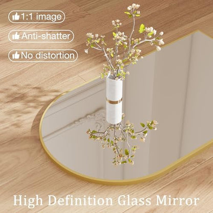 NEWBULIG 32"X30" Arched Bathroom Mirror for Over Sink, Wall Vanity Mirror