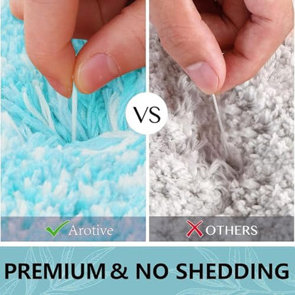 Arotive Microfiber Bathroom Rugs, Shaggy Soft Absorbent Bath Rug, 30x20