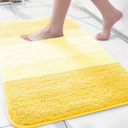 Arotive Microfiber Bathroom Rugs, Shaggy Soft Absorbent Bath Rug, 24x16