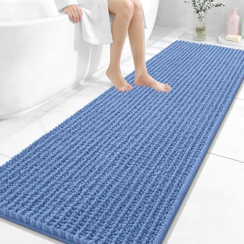 OLANLY Bathroom Runner Rugs 70x24, Thick Soft Absorbent Chenille Bath Rugs