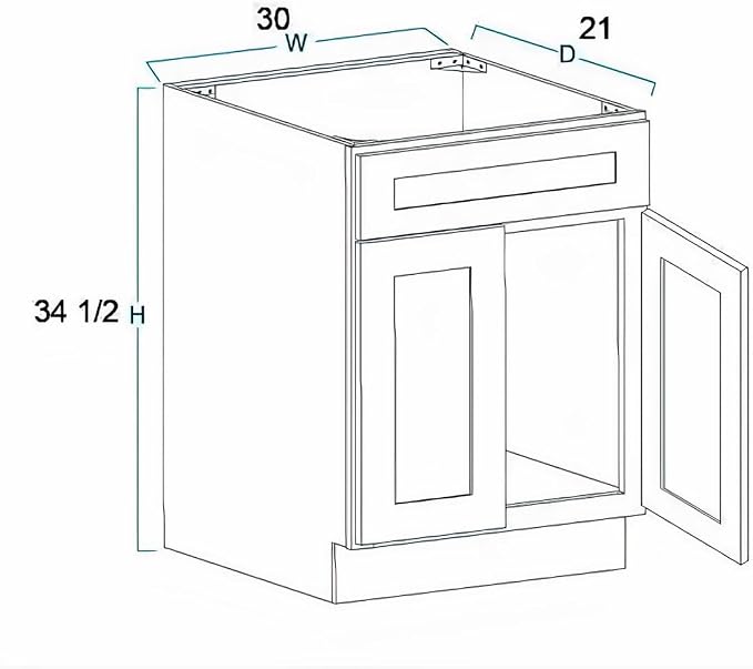 30" Maple Walnut Bathroom Vanity Base – Ready-to-Assemble Sink Cabinet, Freestanding Bathroom Vanity Base Only, No Top or Sink