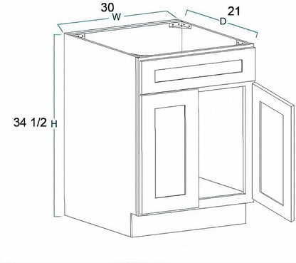 30" Maple Walnut Bathroom Vanity Base – Ready-to-Assemble Sink Cabinet, Freestanding Bathroom Vanity Base Only, No Top or Sink