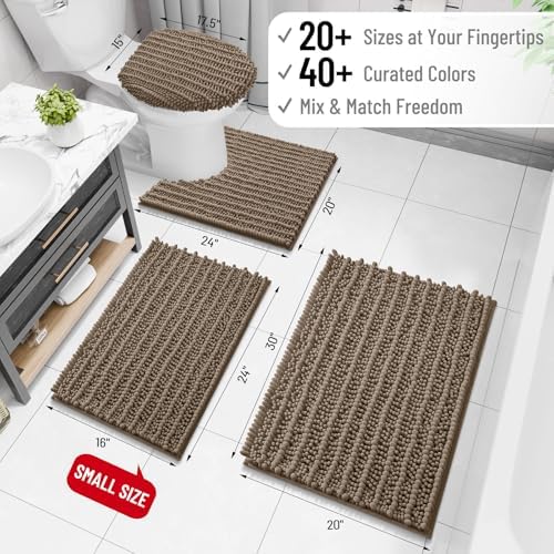 Arotive Bathroom Rugs Mat 44x32, Soft Absorbent Chenille Shaggy Bath Mat