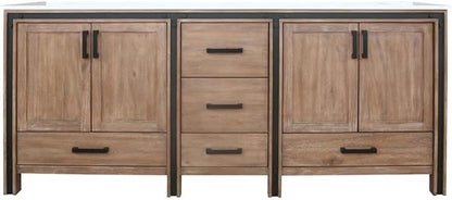 Ziva 80 in W x 22 in D Rustic Barnwood Double Bath Vanity and Cultured Marble Top