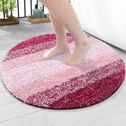 Arotive Microfiber Bathroom Rugs, Shaggy Soft and Absorbent Bath Rug, 24x24