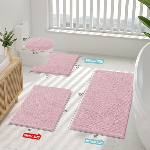 Smiry Bathroom Rugs 30X20, Luxury Chenille Extra Soft Absorbent Bath Mat