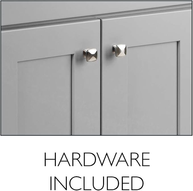 Design House Brookings Bathroom Vanity, 30", Gray | Adjustable Hinges, Freestanding, Contemporary/Modern, Wood, Bath, 587089