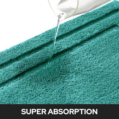 HOMEIDEAS Bathroom Rugs Sets 2 Piece, Super Soft Non Slip Bath Mat Teal