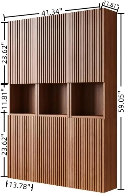 KEIKI Bathroom Wall Cabinet with Soft-Close Doors & Open Shelf, Brown Oak | Premium Wood Medicine Cabinet, Floating Storage Cabinet for Bathroom Kitchen Laundry Room