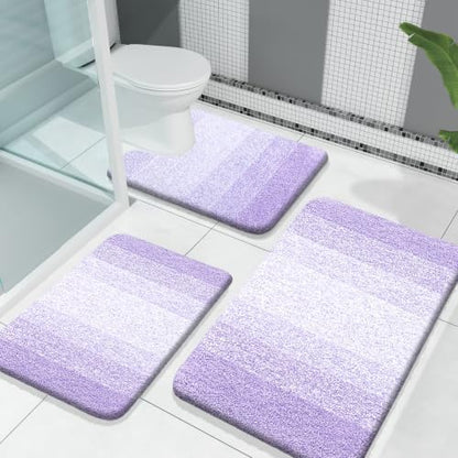 OLANLY Microfiber Bathroom Rugs Sets 3 Piece, 30"x20"+24"x16"+24"x20"