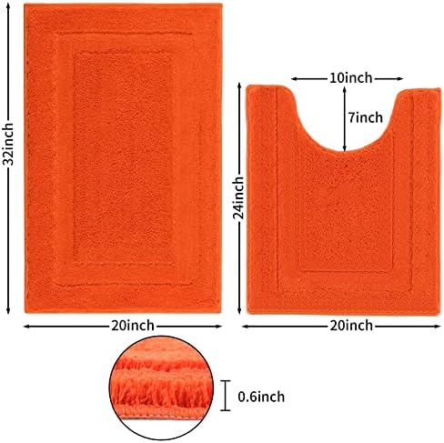SHACOS Soft Microfiber Bathroom Rugs Set 2 Pieces with Toilet Rug