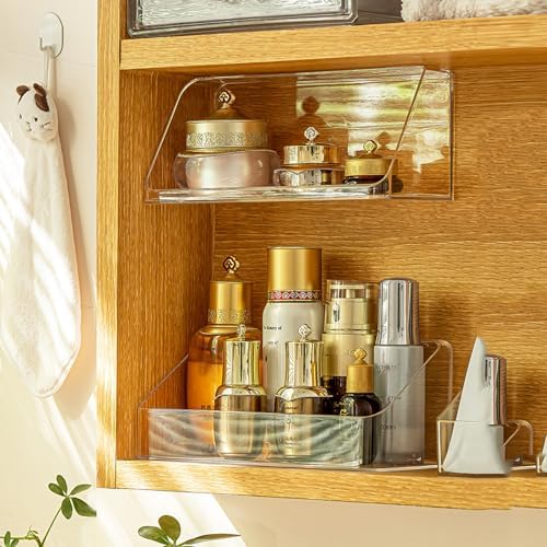 Medicine Cabinet Organizer Shelf, Vanity Trays for Bathroom Counter, Cosmetic Storage Tray, Makeup Organizer, Beauty Organizer