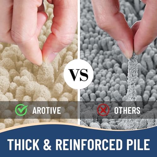Arotive Round Bathroom Rugs 24x24, Soft Absorbent Chenille Shaggy Bath Mat