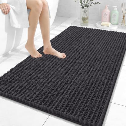 OLANLY Large Bathroom Rugs 44x32, Thick Soft Absorbent Chenille Bath Rugs