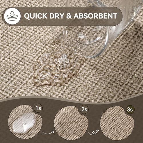 YDKGL Half Circle Bath Mat, Non Slip Thin Bathroom Rugs, Brown 16x24