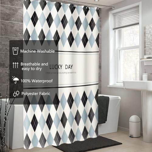 LLSCL Fabric Shower Curtain Liner with Magnets, Waterproof Hotel Quality, 72 x 72 Machine Washable