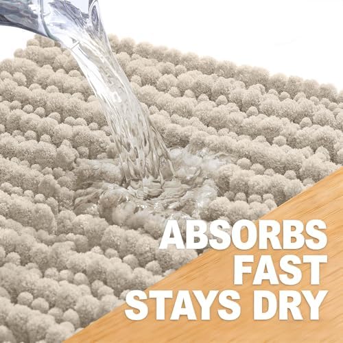 OLANLY Large Bathroom Rugs 44x32, Thick Soft Absorbent Chenille Bath Rugs