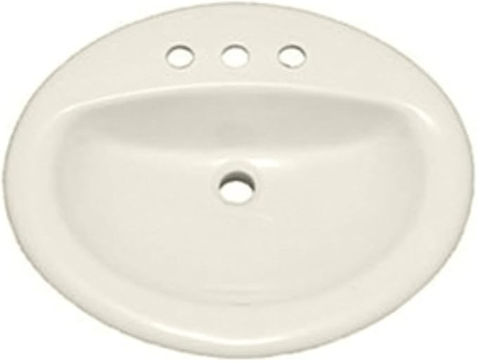 PROFLO PF20174 Rockaway 20-1/2" Oval Vitreous China Drop In Bathroom Sink with Overflow and 3 Faucet Holes at 4" Centers - Biscuit