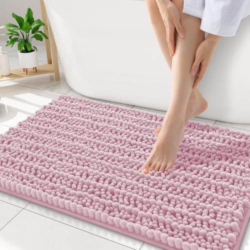 Smiry Bathroom Rugs 34X21, Extra Soft Rubber Backing Chenille Bath Mats