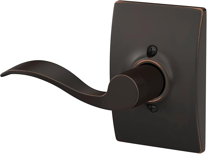 Schlage Accent Lever with Century Trim Non-Turning Lock in Aged Bronze - Right Handed