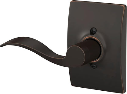 Schlage Accent Lever with Century Trim Non-Turning Lock in Aged Bronze - Right Handed