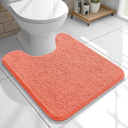 OLANLY Toilet Rugs U-Shaped 20x20, Soft Absorbent Chenille Contour Rugs