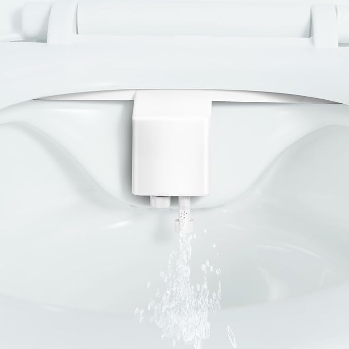 VEVOR Bidet Attachment for Toilet, Non-Electric Bidet Toilet Seat Attachment - Dual Retractable Nozzles, Adjustable Water Pressure, Easily Installed Cold Water Sprayer for Rear Feminine Wash, White