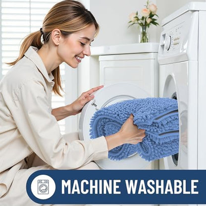 Smiry Bathroom Rugs 24X16, Luxury Chenille Extra Soft Absorbent Bath Mat