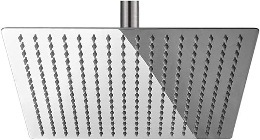 12 Inch Rain Shower Head High Pressure Rainfall Shower Head Chrome | Square Rain Bathroom Showerhead, High Flow, Large Stainless Steel, Ceiling Mounted, Wall Mounted, Waterfall Full Body