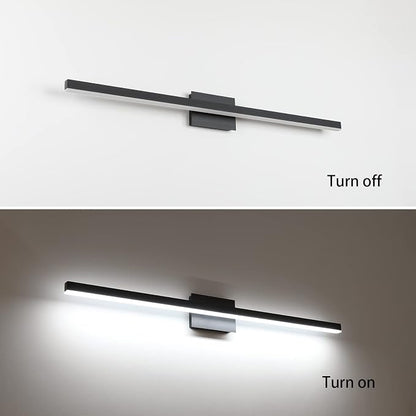 Joossnwell LED Vanity Light Black 47.2inch Modern Bathroom Lighting Fixtures Over Mirror Aluminum Wall Lights 30W 6000K