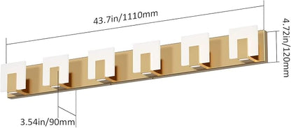 Aipsun Gold Vanity Lighting Fixtures Modern Vanity Lights LED 6 Lights Bathroom Vanity Light Up and Down Wall Light Fixtures 6000K