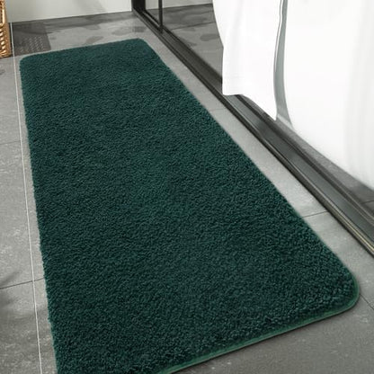 LOCHAS Bathroom Rug Runner 24x60 Inch, Bath Rugs Non Slip, Hunter Green
