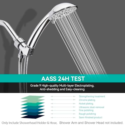 MAYYAYA Brass Ball Handheld Shower Head Holder, 59IN ShowerHead Hose,Silver