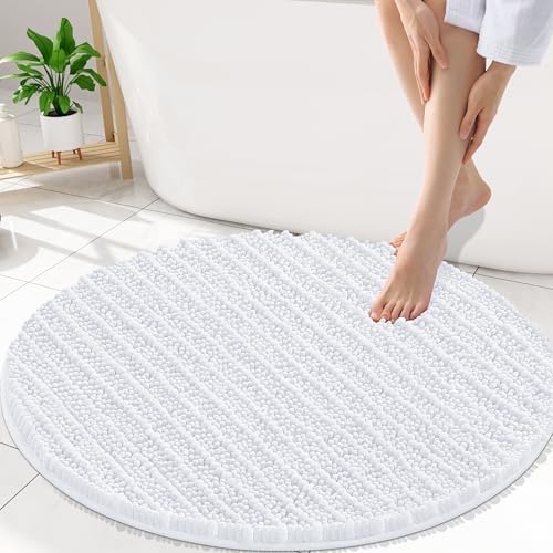 Smiry Bathroom Rugs Round 30X30, Extra Soft Rubber Backing Bath Mats