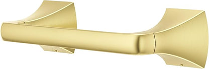 Pfister Bruxie Toilet Paper Holder, Bathroom Tissue Roll Holder, Wall-Mounted, Screw-in, Brushed Gold Finish, BPHBIE0BG