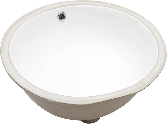 Dcolora 19 In. Oval Undermount Bathroom Sink, Ceramic Porcelain Under Counter Sink Basin for Vanity Tops, Smooth Oval Design with Clean Edge for Modern Bathrooms, 16"D x 19"W x 9"H