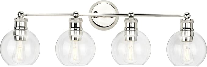 Progress Lighting P300052-104 Hansford Bath & Vanity, 4 Light, Polished Nickel