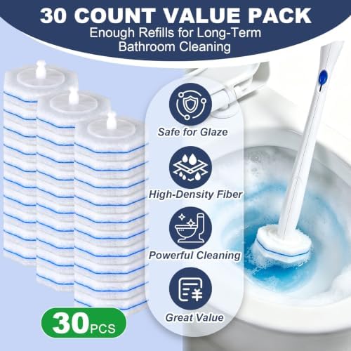 Navona 30 Count Toilet Wand Refills, Fits Most Toilet Wand Handles