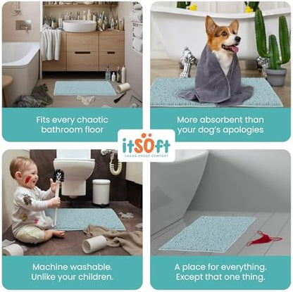 Standard Chenille Bath Mats 34"x21", Plush Absorbent Bath Mats Quick Dry, Soft & Machine Washable, Non Slip Carpet for Bathroom, Thick Bathroom Rugs, Shower Restroom Rug, Alfombras De Baño, Bathrugs