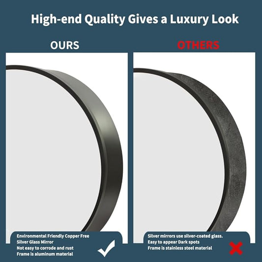 Movo Round Bathroom Mirror Cabinet, Circular Medicine Cabinet, Wall Surface Mounted Storage Cabinet