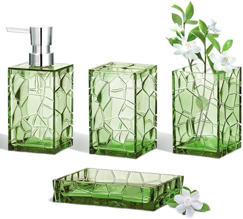 HBlife Bathroom Accessories Set, Acrylic Bathroom Counter Set of 4