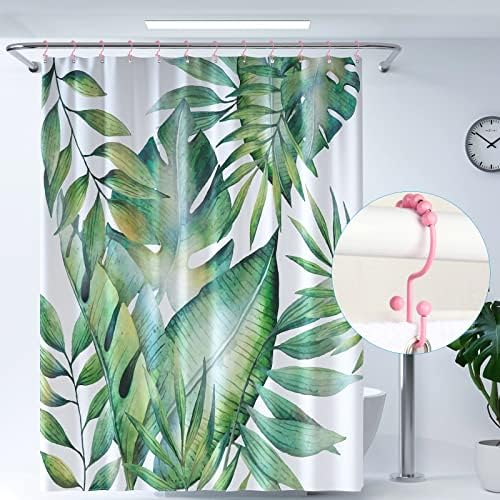 Shower Curtain Hooks,304 Stainless Steel Shower Rings for Bathroom,Double Glide Shower Hooks for Bathroom Shower Curtain Rods Curtains,Set of 12 Hooks,Light Pink（Shower Curtain Hooks Style A ）