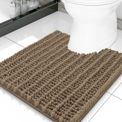 Smiry Bathroom Toilet Rugs U Shaped 20X20, Chenille Bath mats for Toilet