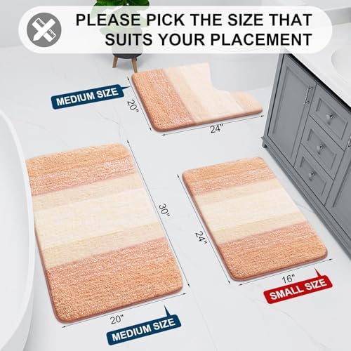Arotive Microfiber Bathroom Rugs, Shaggy Soft Absorbent Bath Rug, 70x24